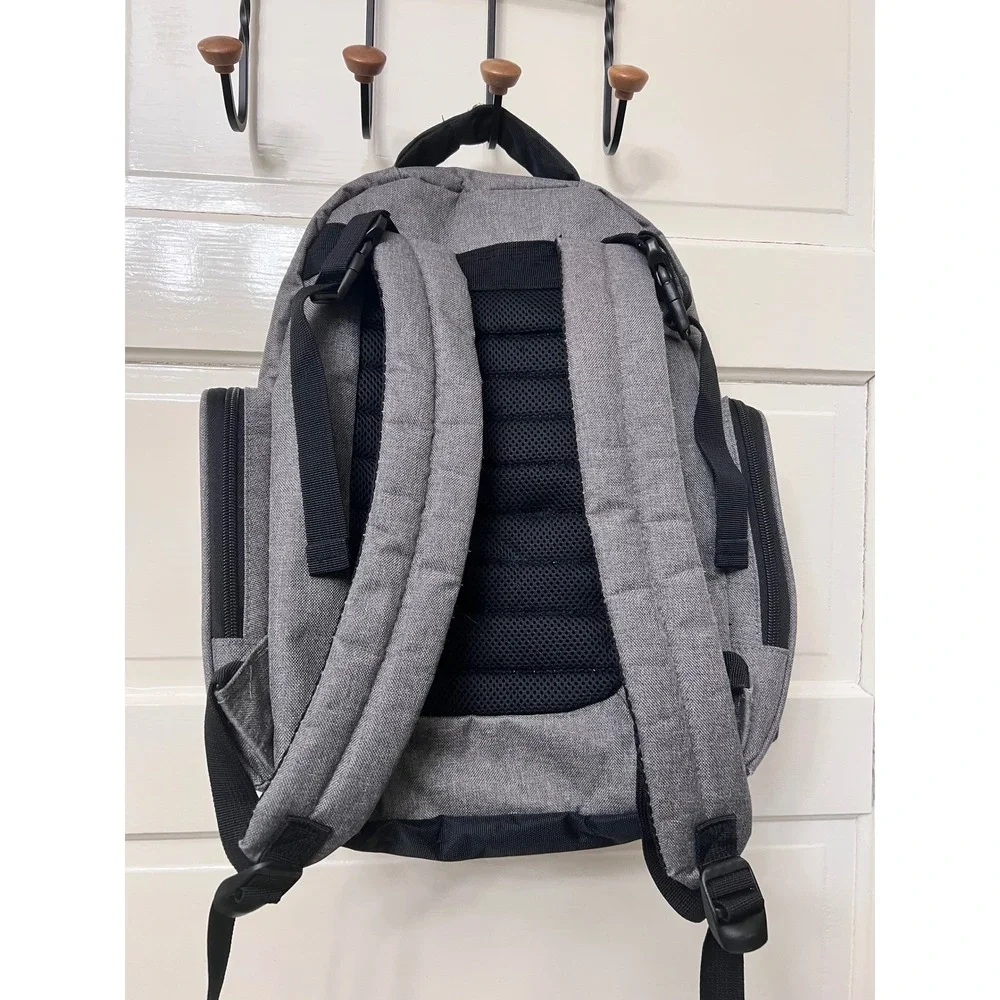 Eddie Bauer First Adventure Diaper Backpack Grey Black Insulated Pocket